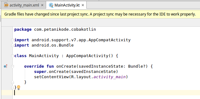 Hasil konversi ke Kotlin