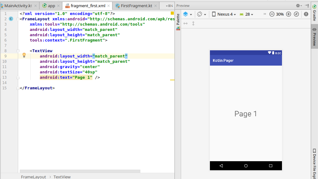 Layout untuk fragment