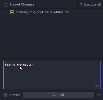 Git Commit di dalam Atom