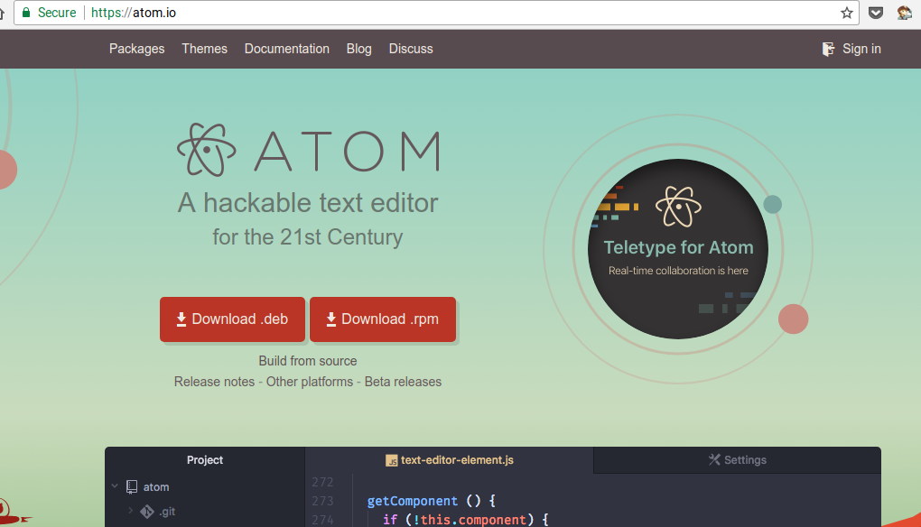 Download Atom dari Website Resmi