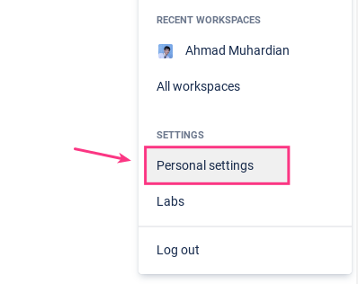 personal setting menu