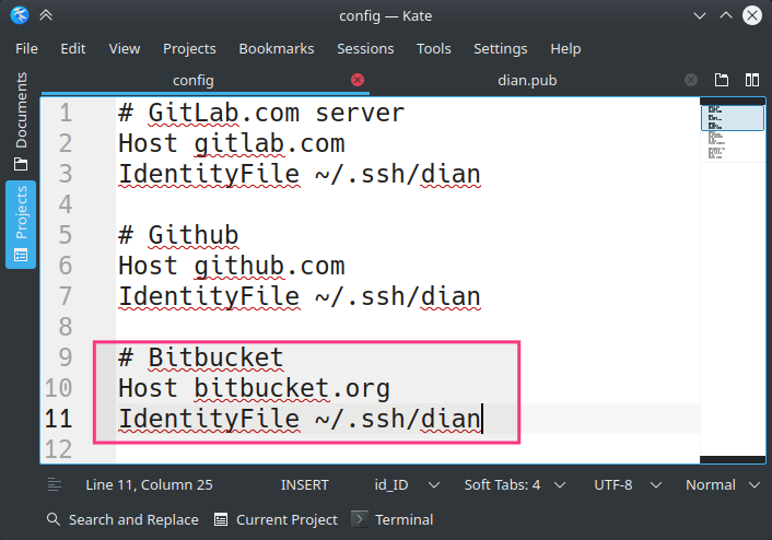 ssh config