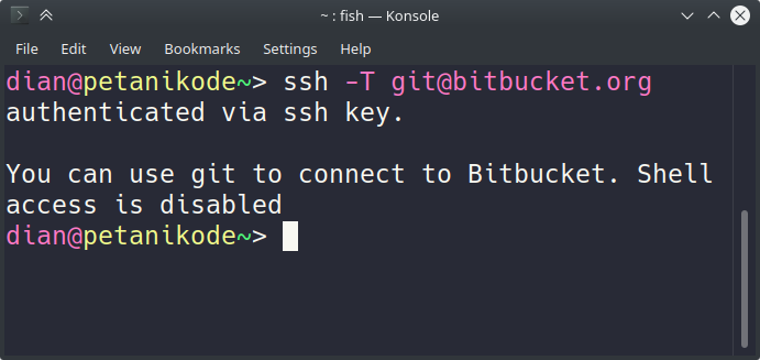 ssh key test bitbucket