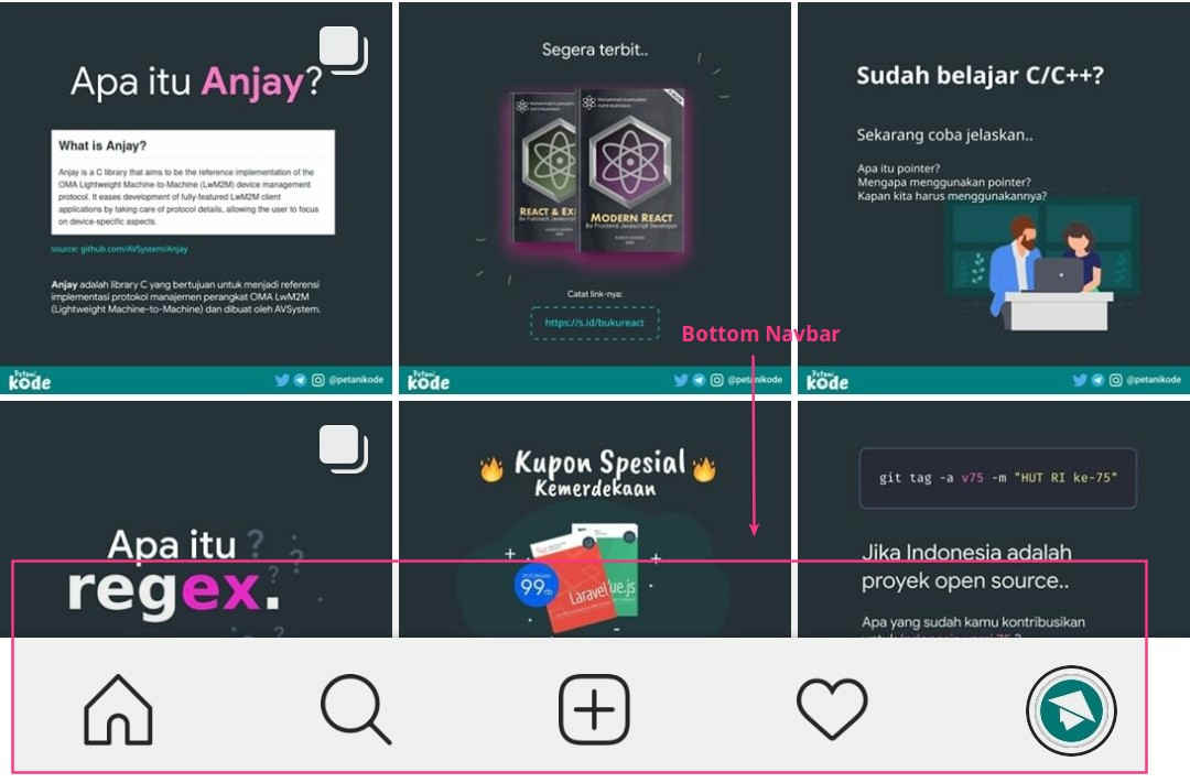 bottom nav instagram