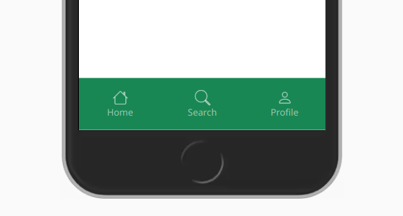 bottom navbar dengan label