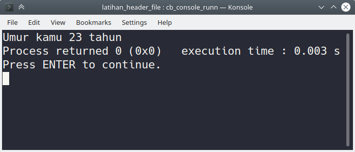 hasil run codeblocks