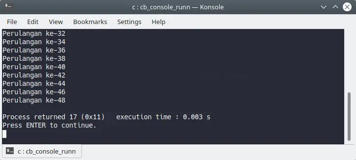Perulangan For pada bahasa C