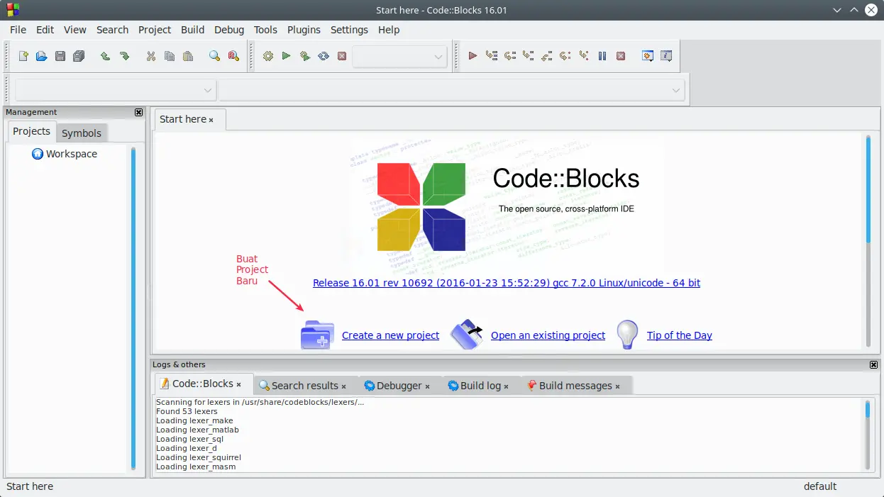 Membuat Proyek di Codeblocks