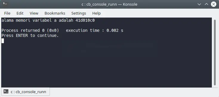 Program dengan operator pointer