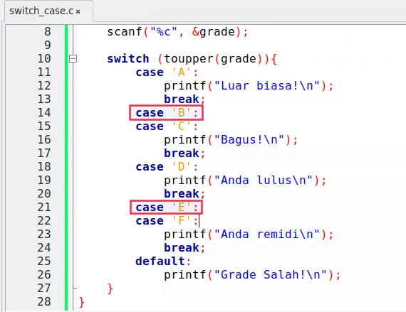 Blok case yang kosong