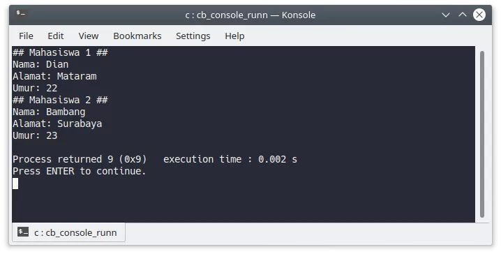 Menggunakan Struct dalam program C