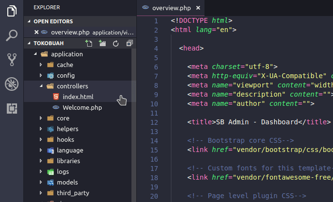 Membuat controller overview