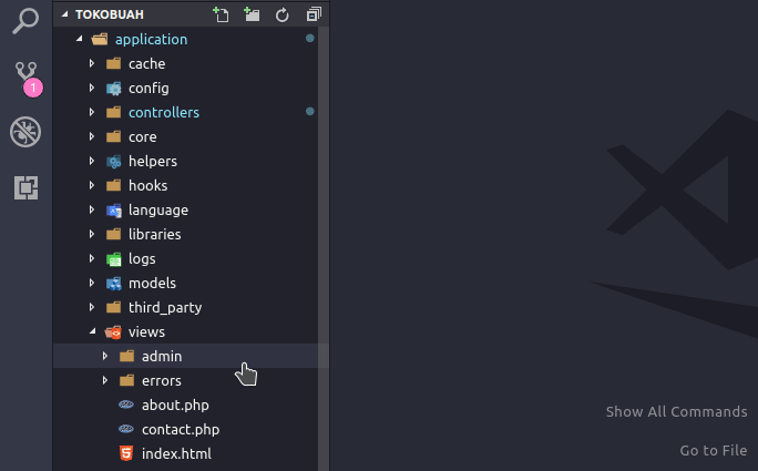 Membuat folder untuk view product