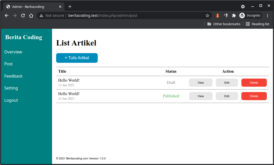 halaman list artikel