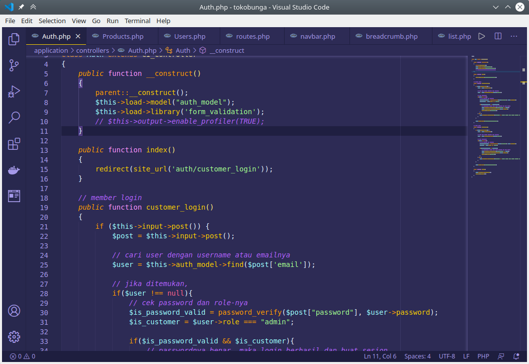 vscode untuk coding codeigniter