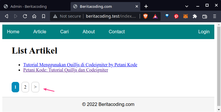 hasil css pagination halaman publik