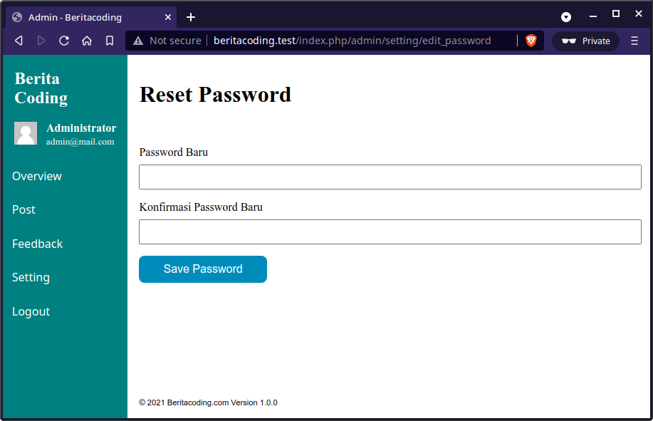 view form edit password