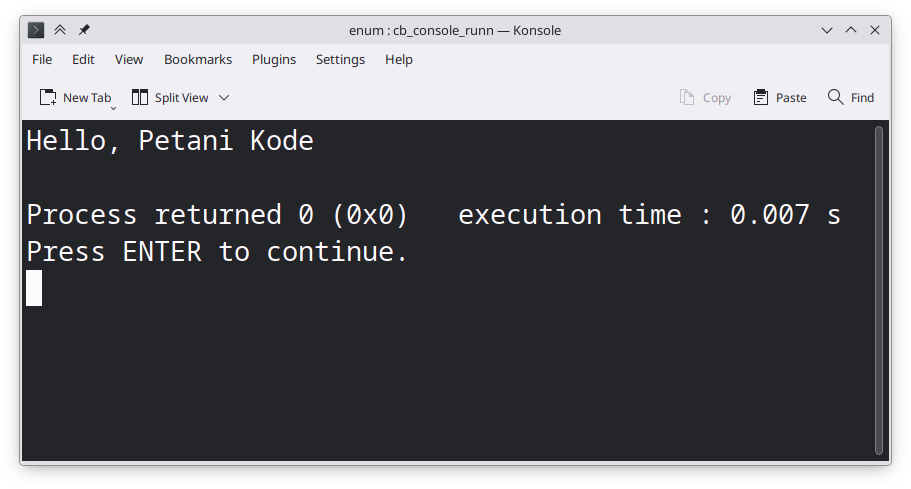 Contoh program dengan enum