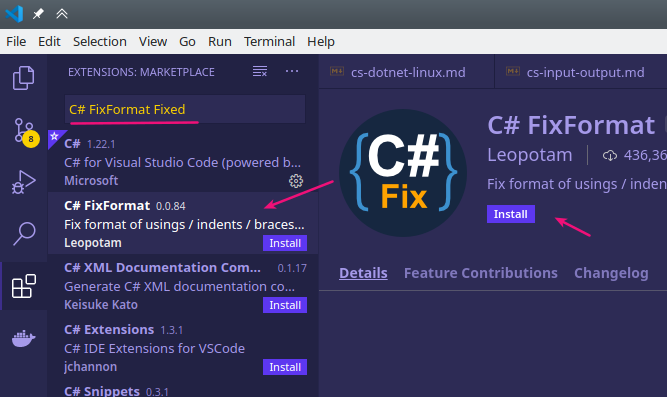 Install Extension di VS Code