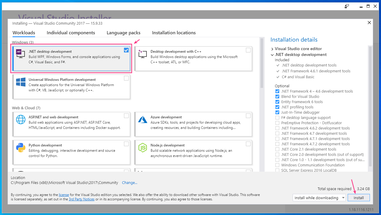 komponen untuk diinstal
