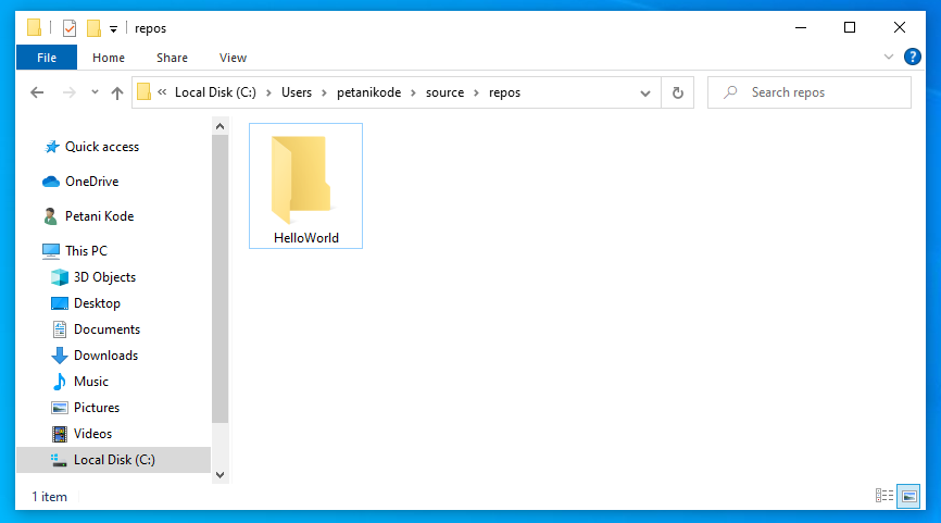 folder repos visual studio
