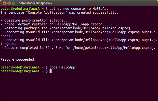 Membuat Proyek dotnet di Linux
