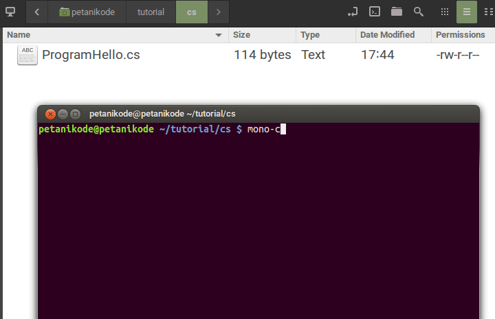 Kompilasi program C# Kompilasi program C#