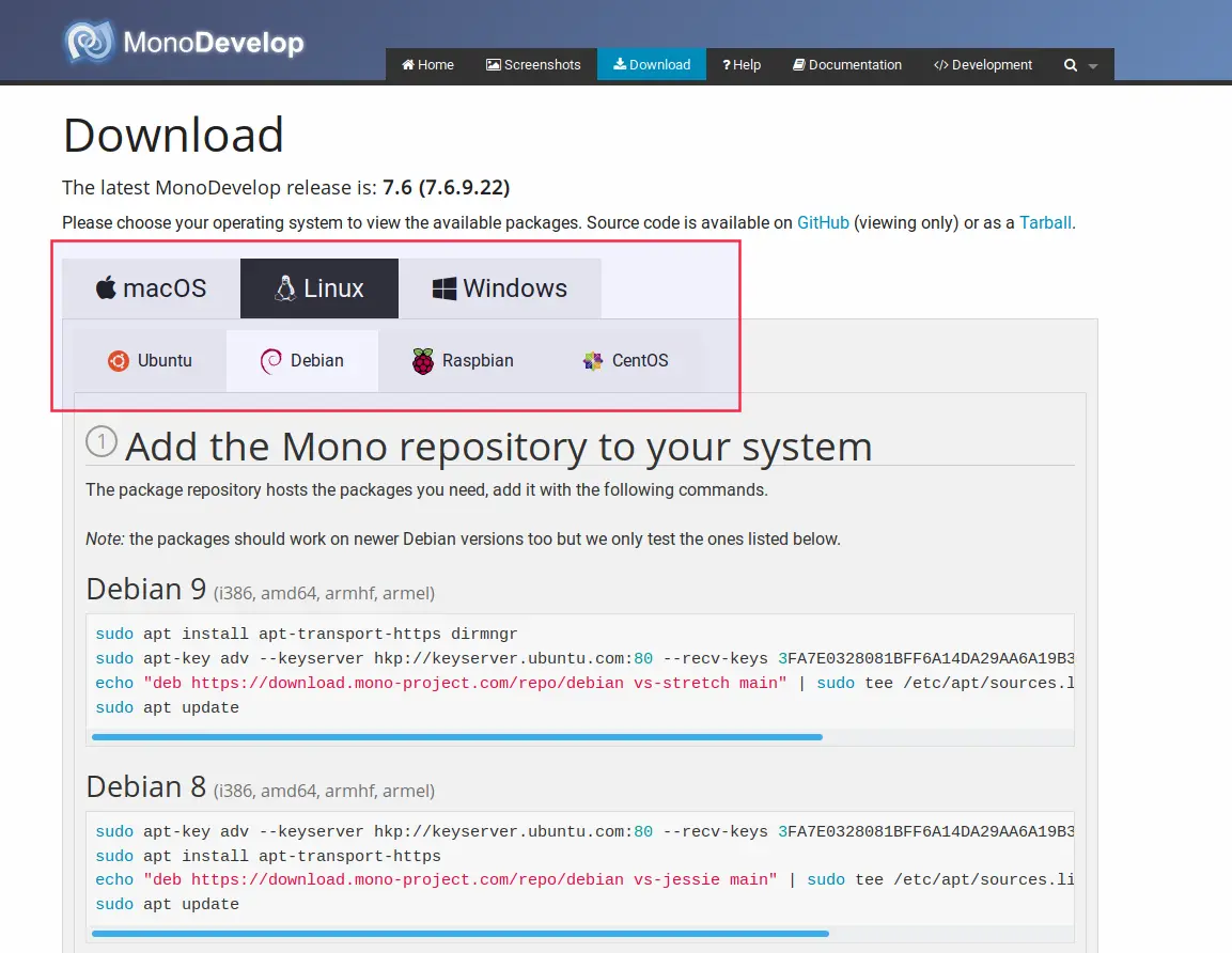 Download monodevelop