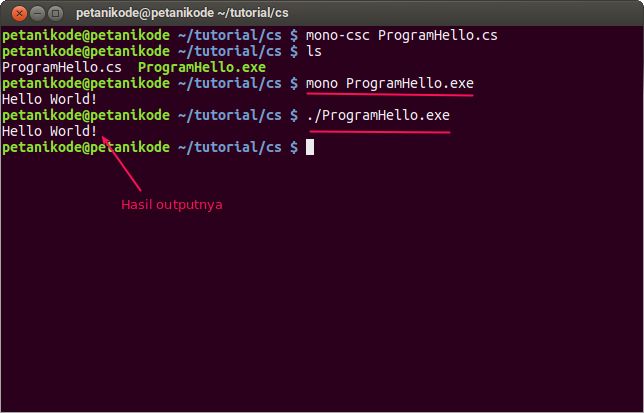 Eksekusi Program C# di Linux