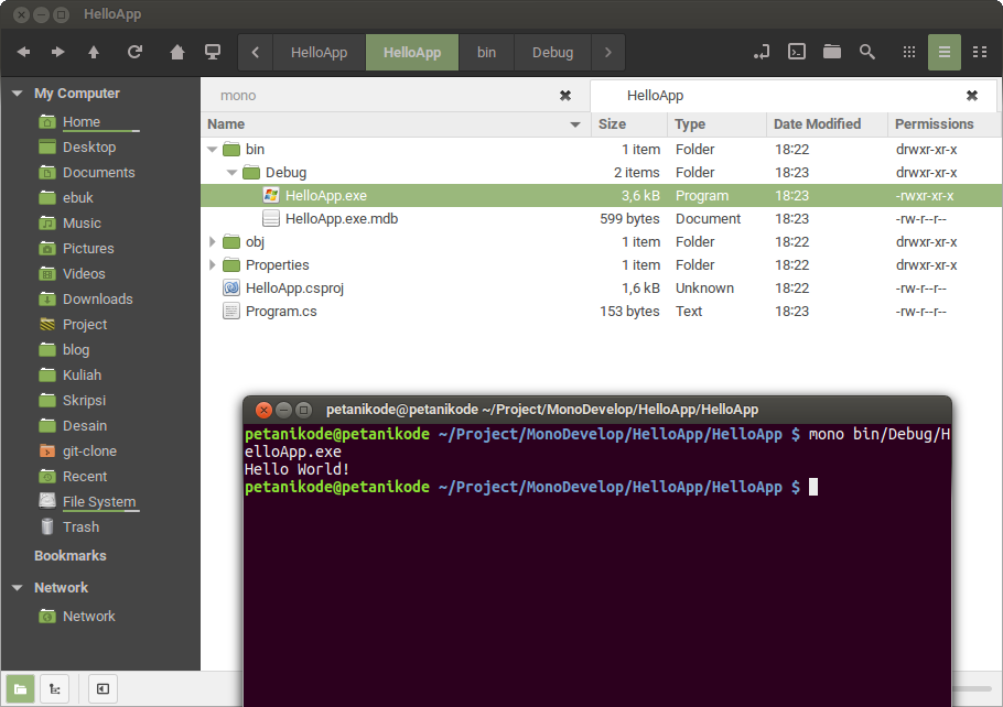 Hasil Kompilasi Program dengan Monodevelop Hasil Kompilasi Program dengan Monodevelop