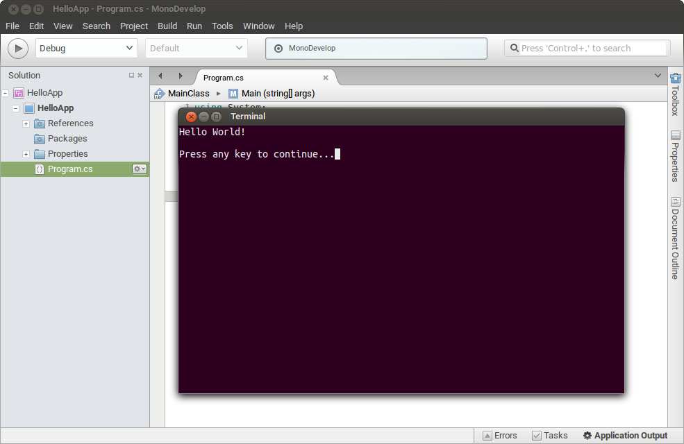 Hasil output program C#