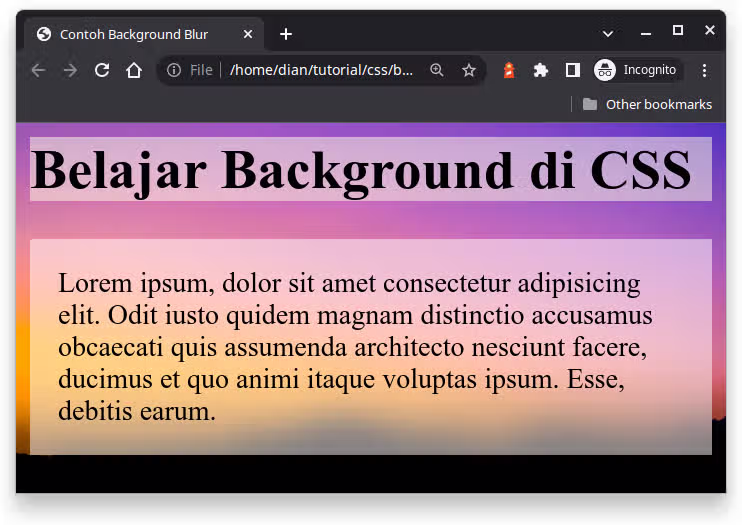 contoh hasil background blur
