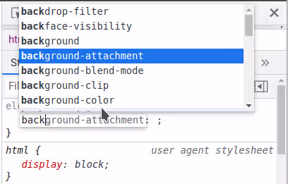 properti background di inspect element