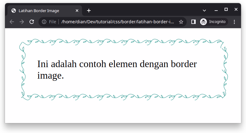 Hasil latihan border image