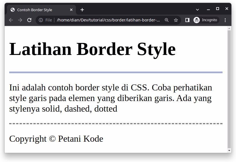 tutorial css border style