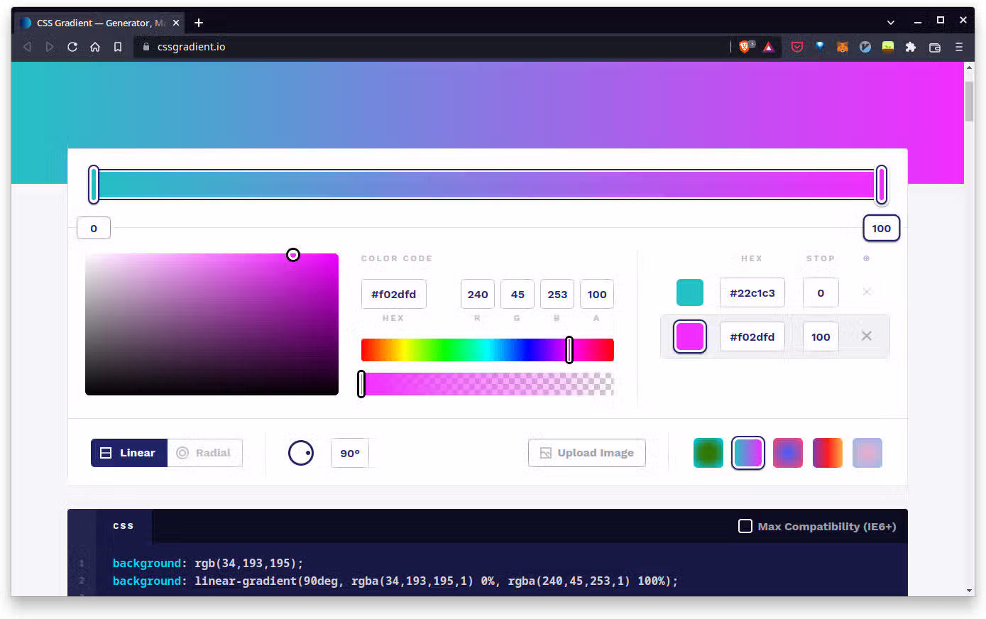 web generator gradient