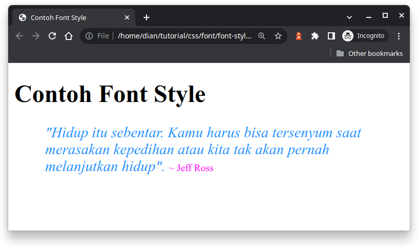 contoh font style