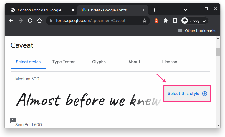 select font google