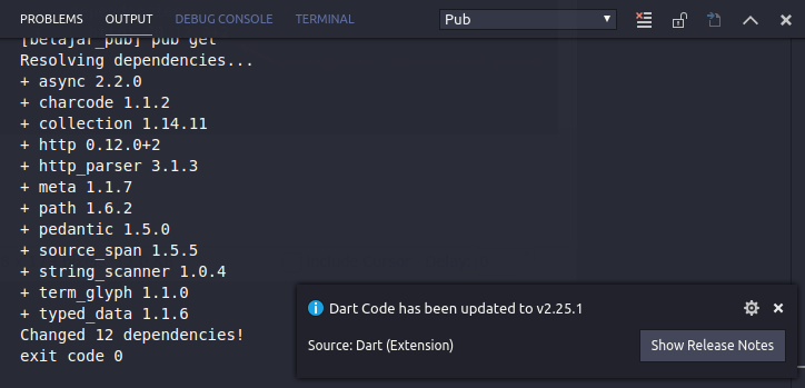 Instalasli package dengan pub