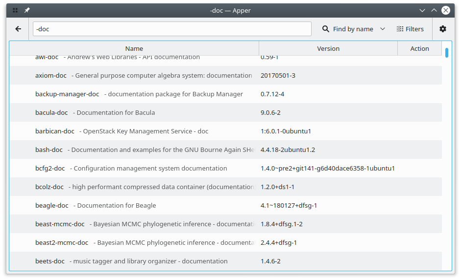 Mencari paket dokumentasi