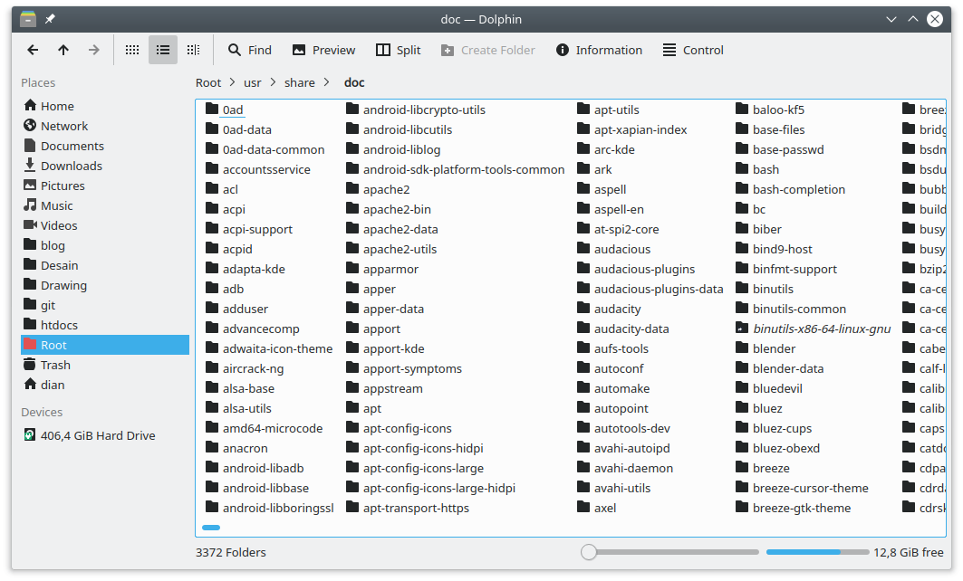 File dokumentasi di Linux