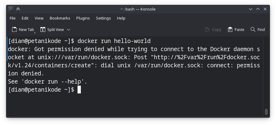 Run docker tanpa sudo
