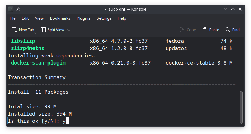Install docker di fedora