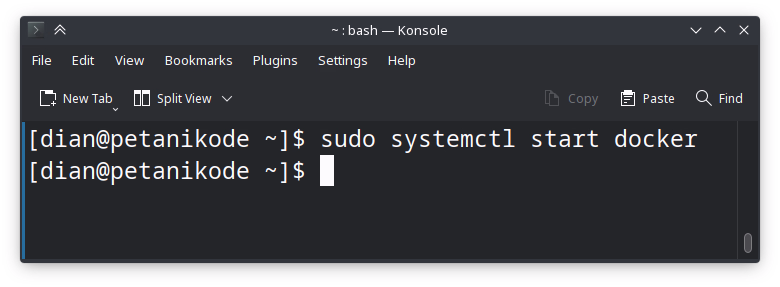 Menjalankan service docker