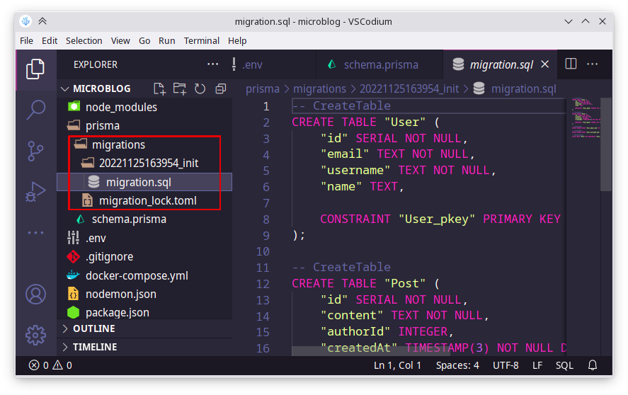 Migrasi DB dengan prisma
