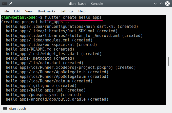 Membuat aplikasi flutter