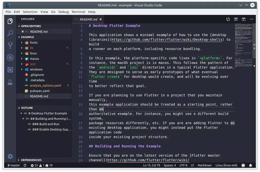 Proyek Example aplikasi desktop dengan flutter