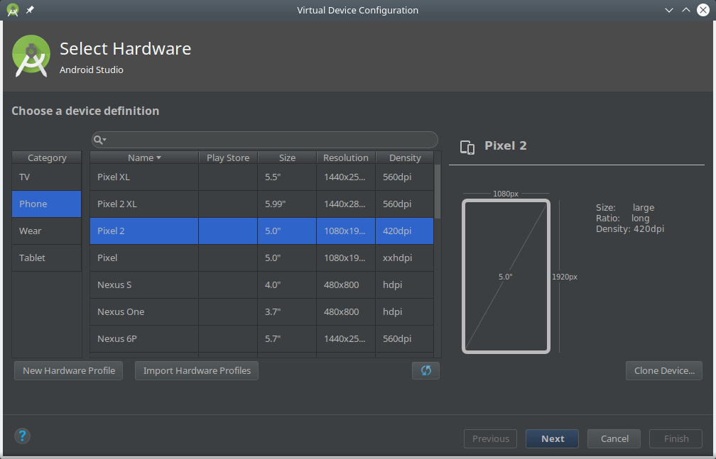 Membuat emulator baru