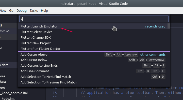 Menjalankan Emulator Android dari VS Code