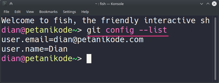 Contoh konfigurasi git
